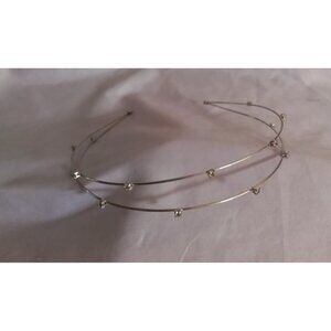 Double-Strand Silver Tone Rhinestone Headband